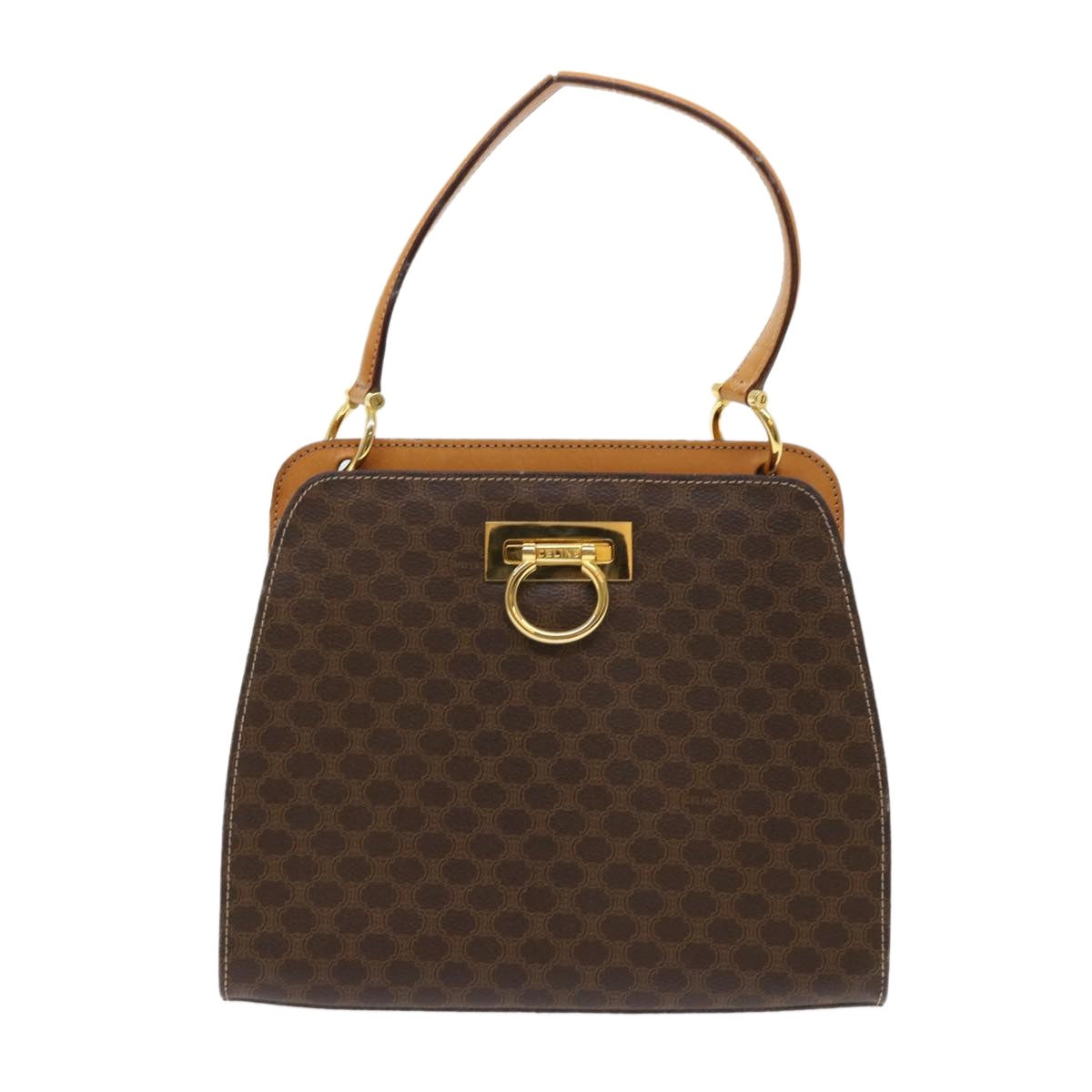 CELINE Macadam Canvas Hand Bag Pvc Leather Brown - 13