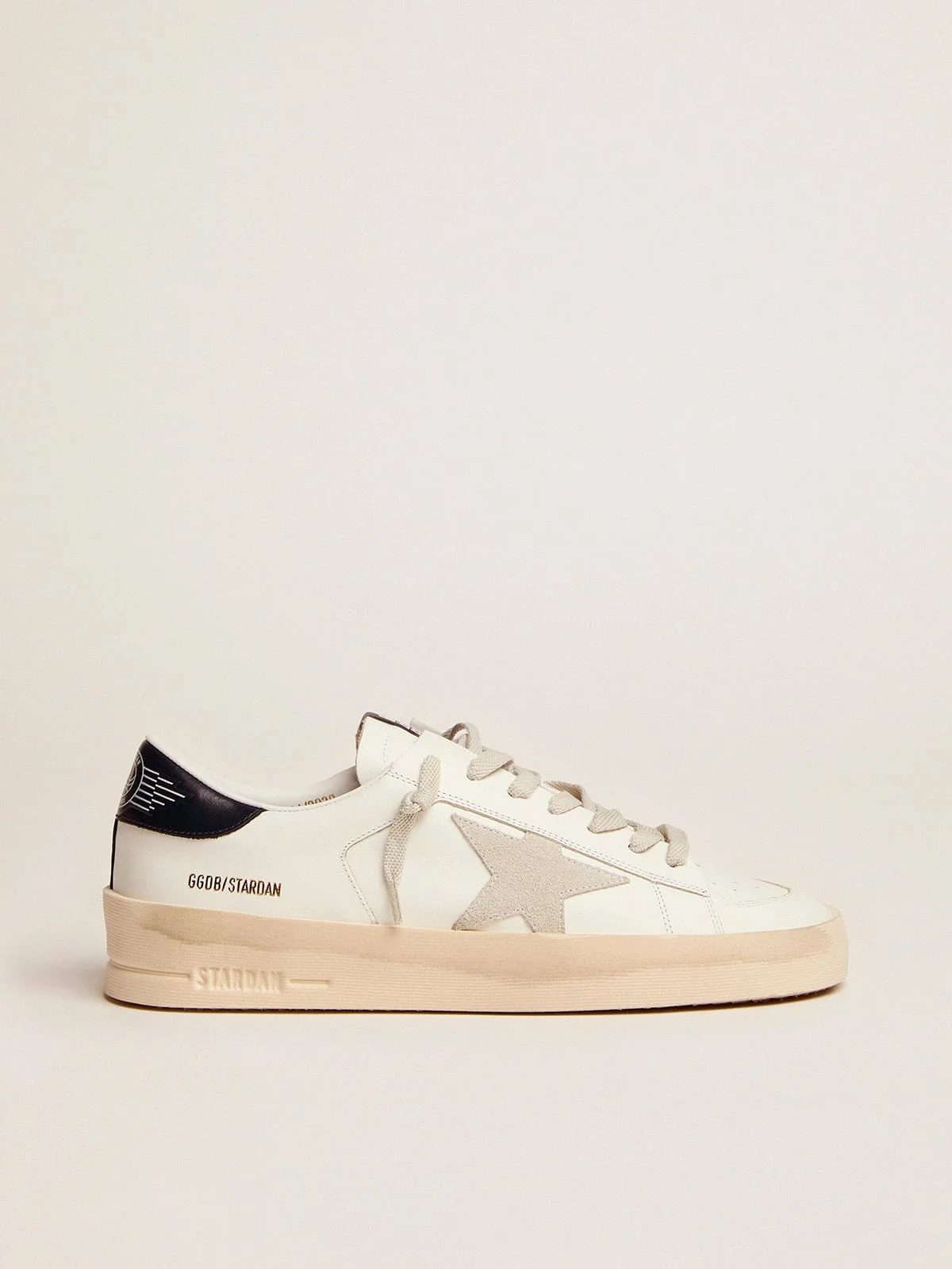 Men's Stardan with star in ice-gray suede and blu-navy heel tab - 1