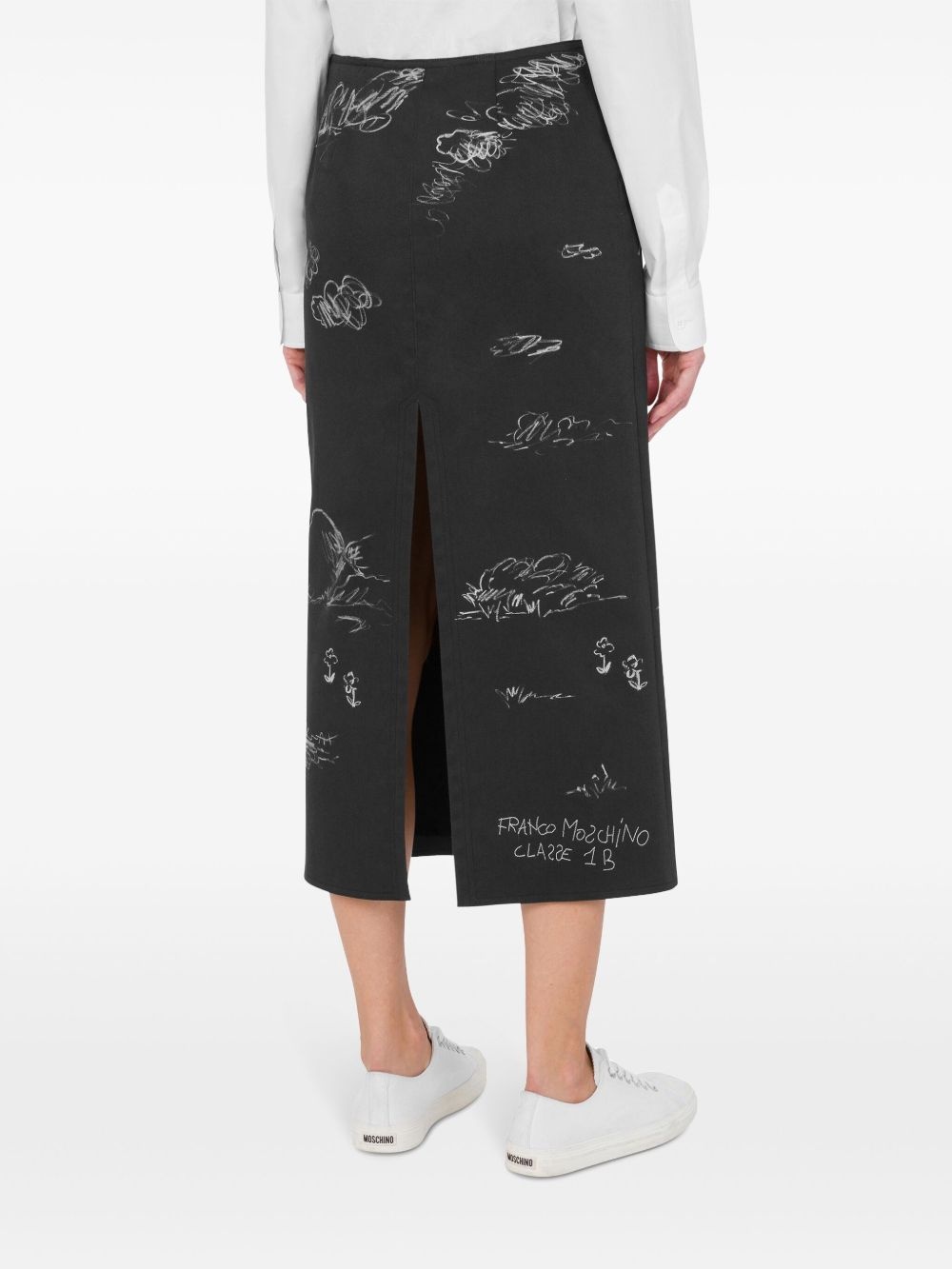 illustration-print skirt - 3
