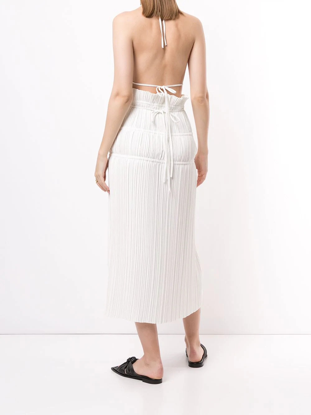 pleated open-back top - 4