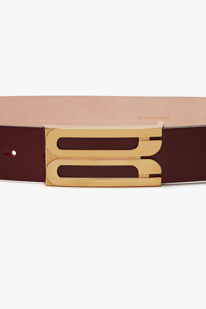 Jumbo Frame Belt In Burgundy Glossed Leather 3