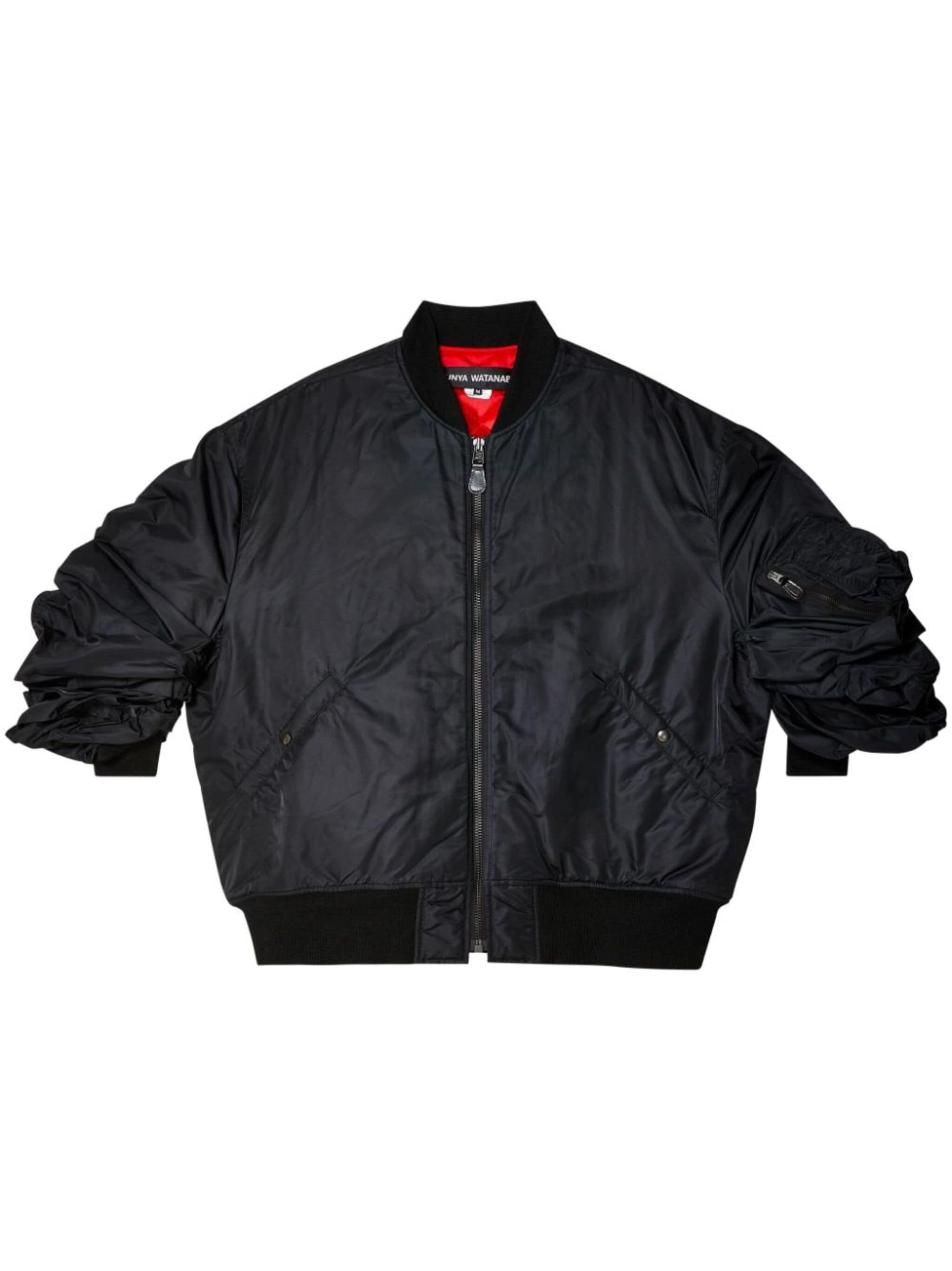 rolled-sleeves bomber jacket - 1