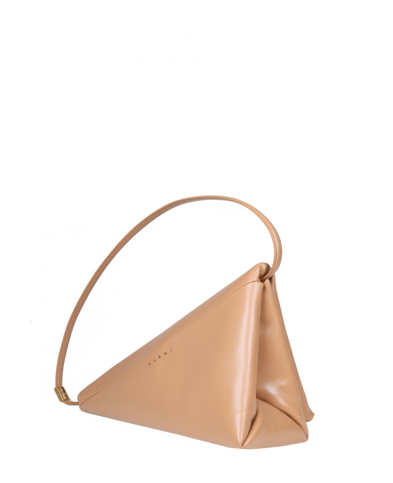 Prisma Triangle Bag In Beige Leather - 3