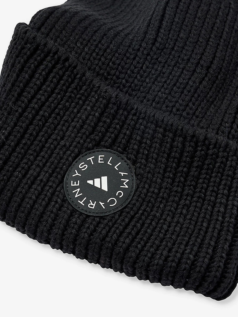 adidas Round-crown brand-patch  cotton and recycled-polyester-blend beanie outlook