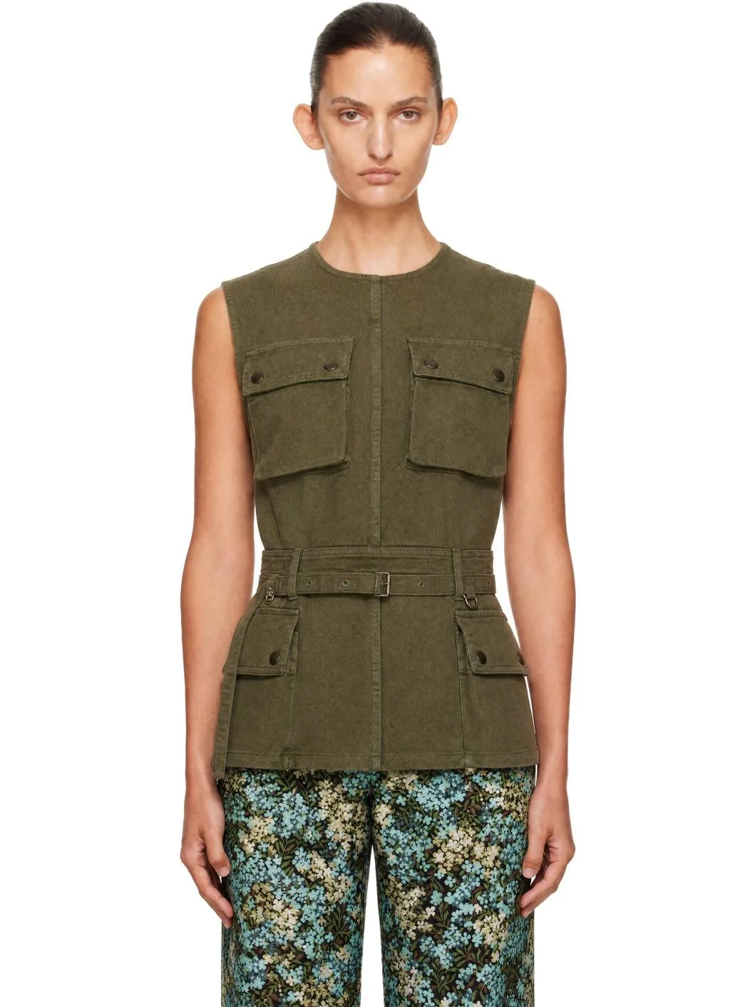 Green Overdyed Utility Top - 1