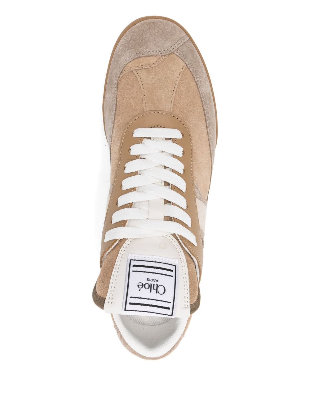 leather lace-up low-top sneakers - 4