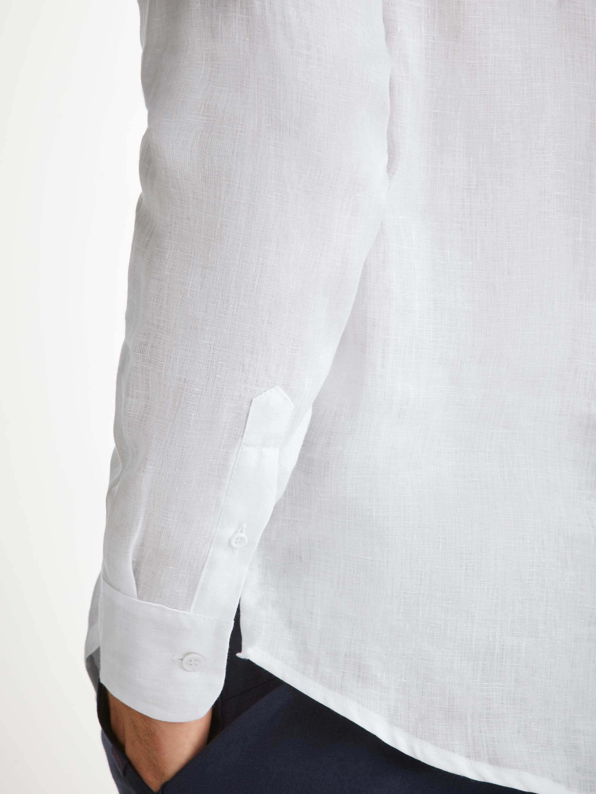 Men's Shirt Monaco Linen White - 6