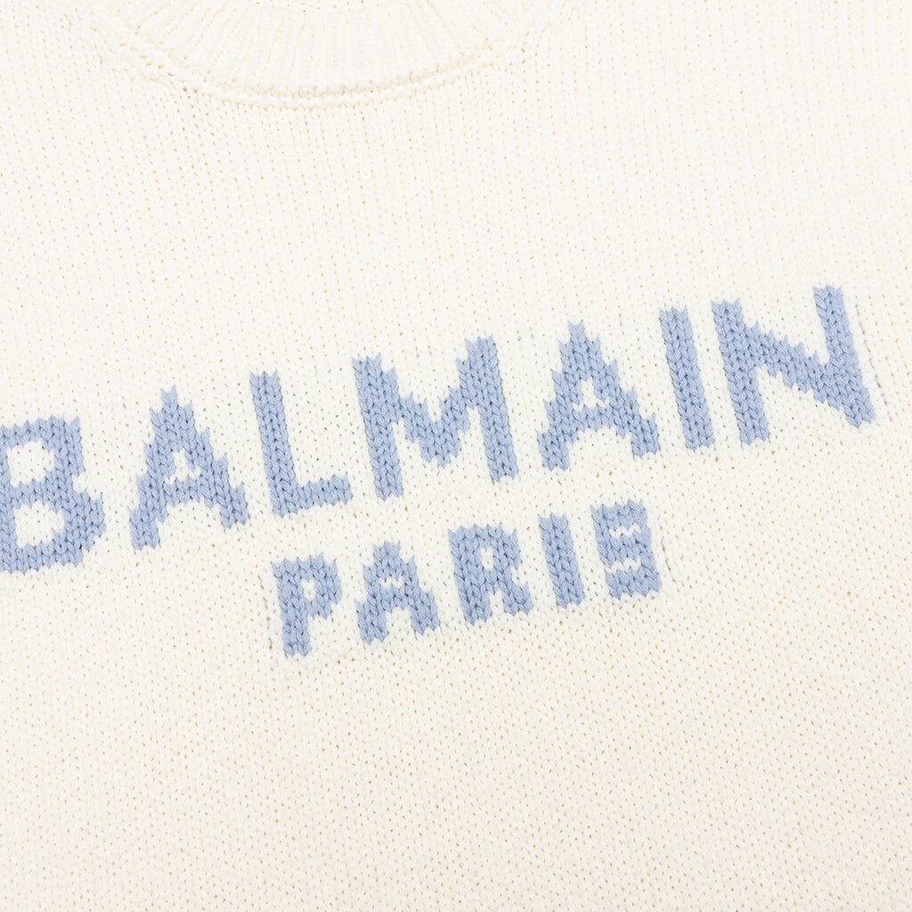 MERINOS PULLOVER - BLANC/BLEU PALE - 4