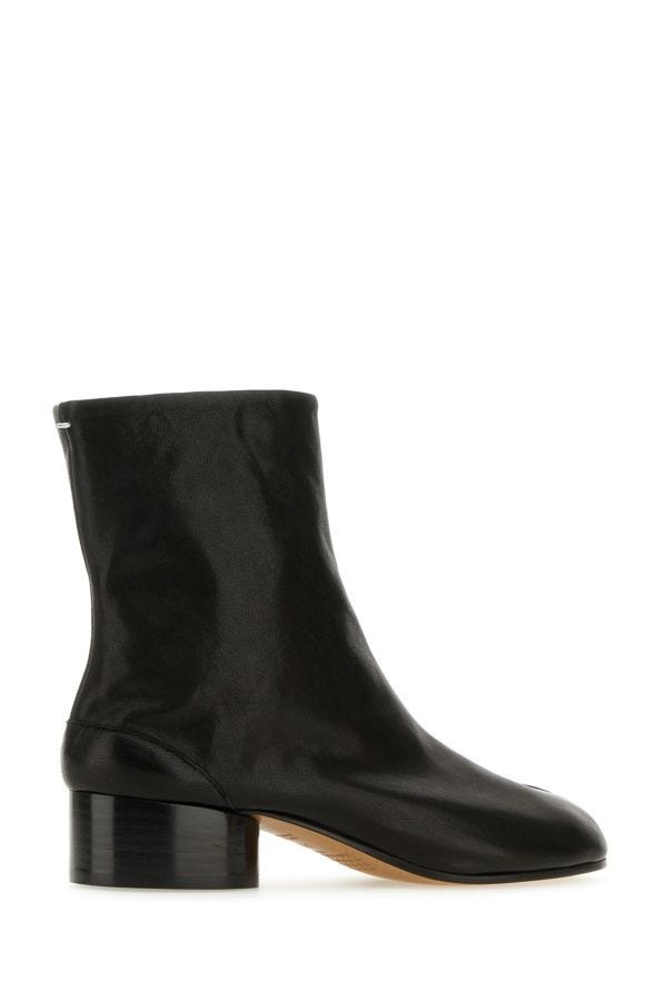 Black nappa leather Tabi ankle boots - 3