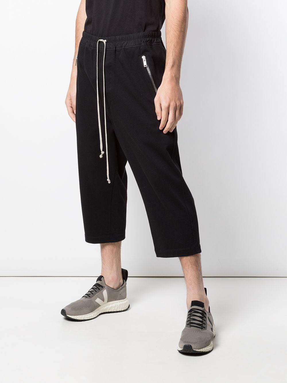 cropped zip pocket track pants - 3