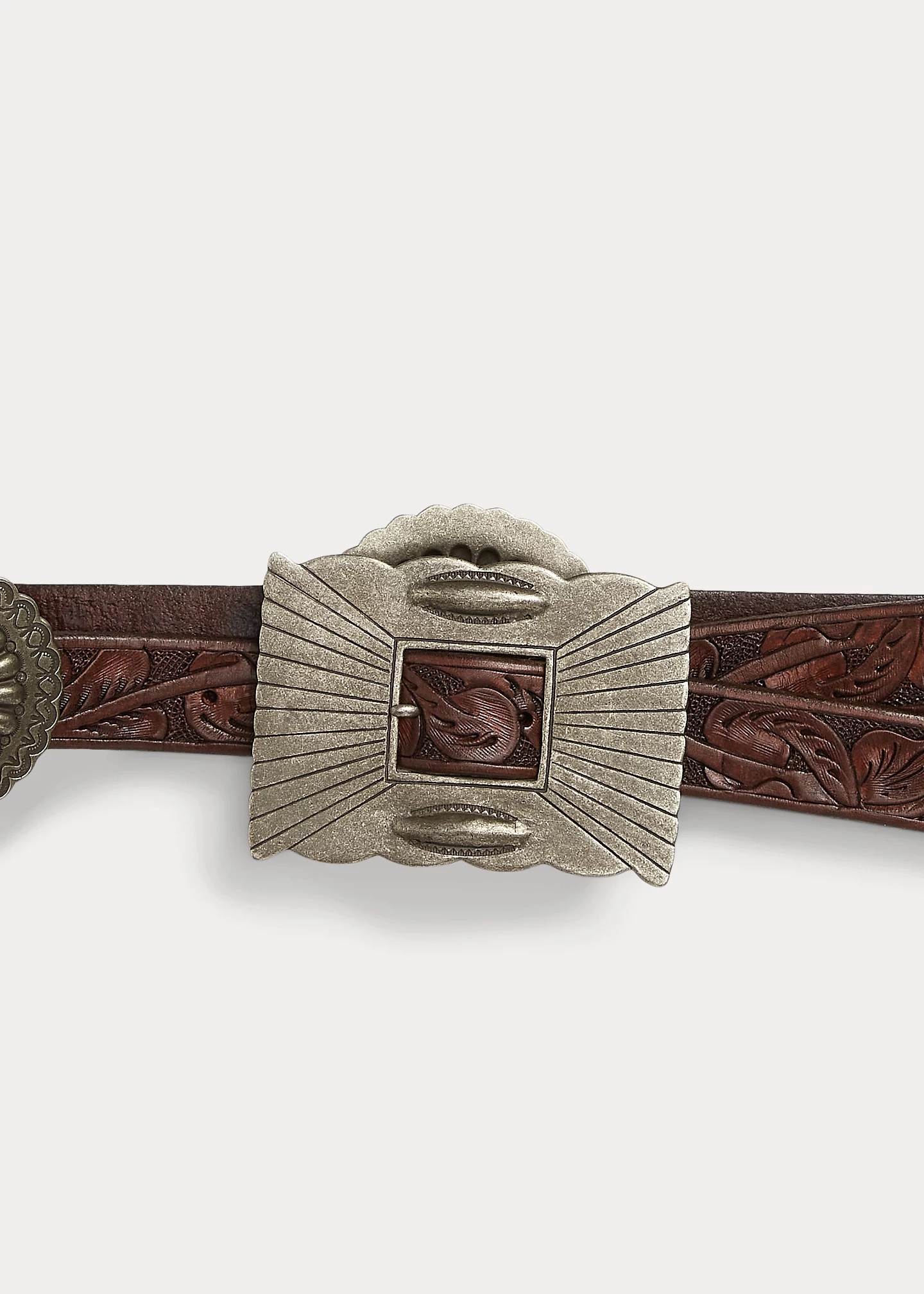 Hand-Tooled Leather Belt - 4