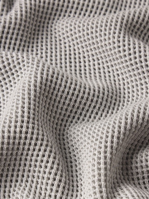 Open Weave Polo Sweater in Grey Blue - 3