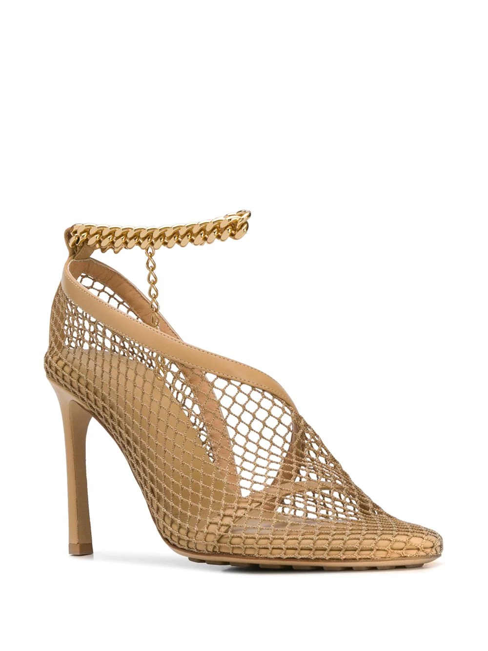 chain-trimmed 100mm mesh sandals - 2