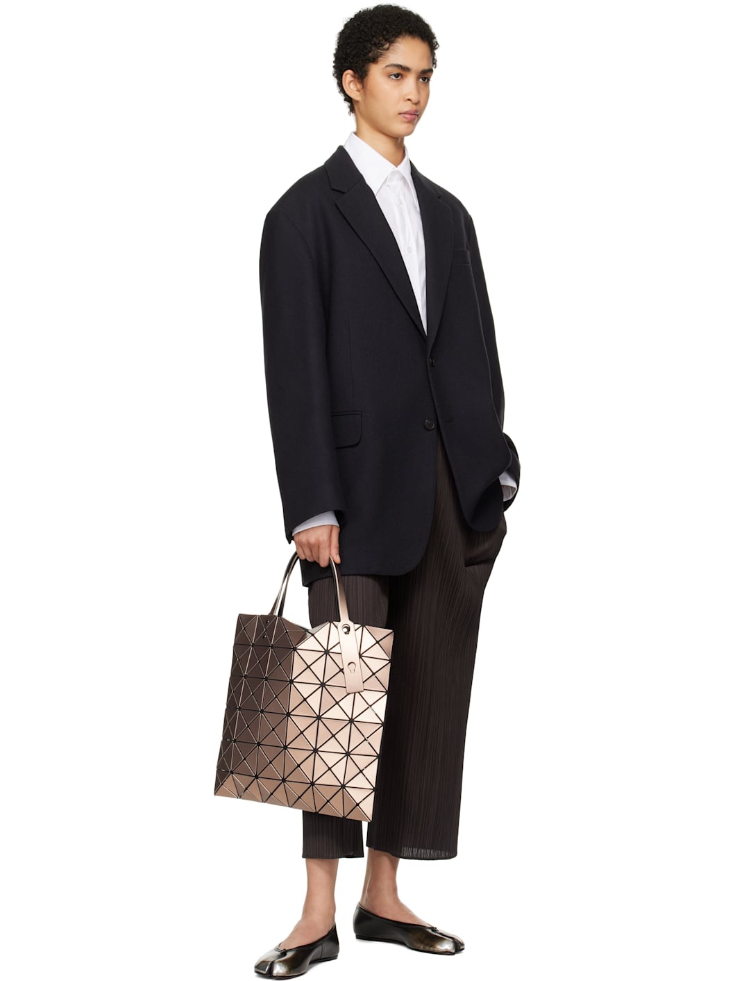 Brown Lucent Metallic Tote - 4