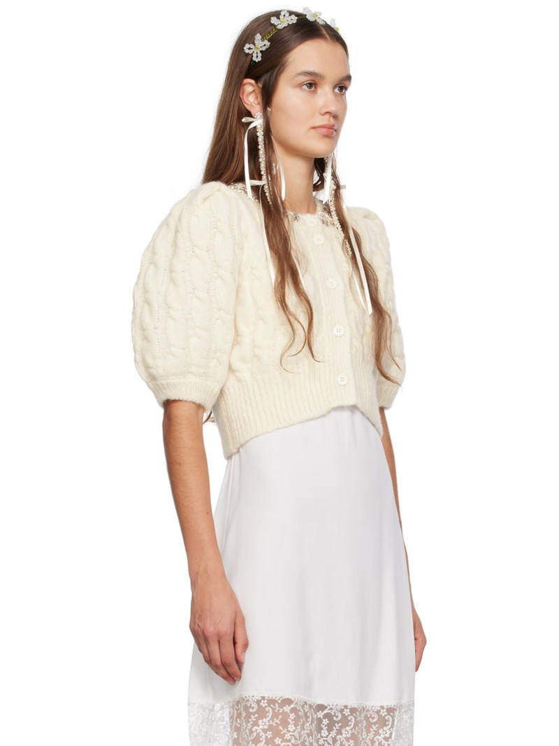 Simone Rocha Off-White Cropped Cardigan outlook