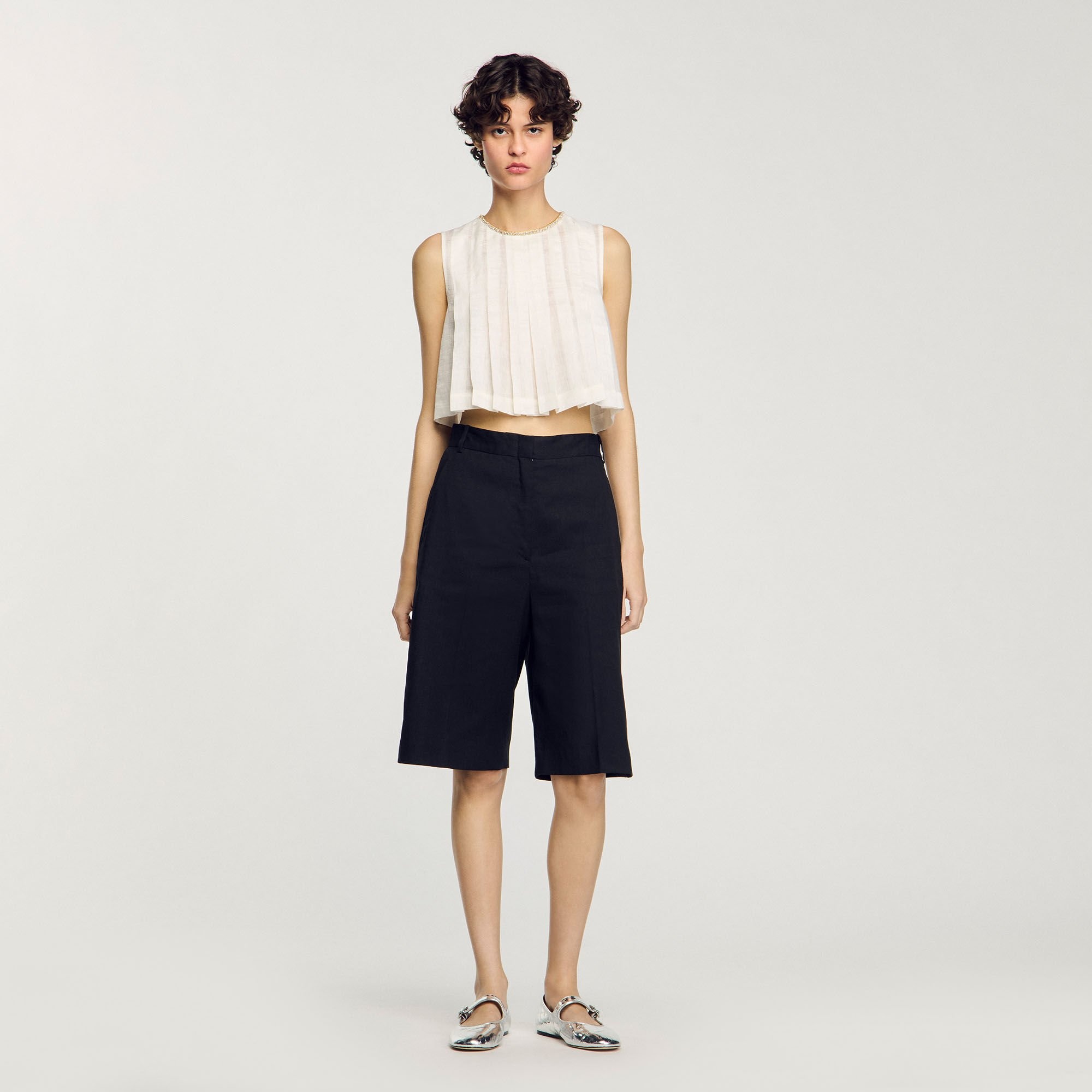 LINEN-BLEND BERMUDA SHORTS - 2