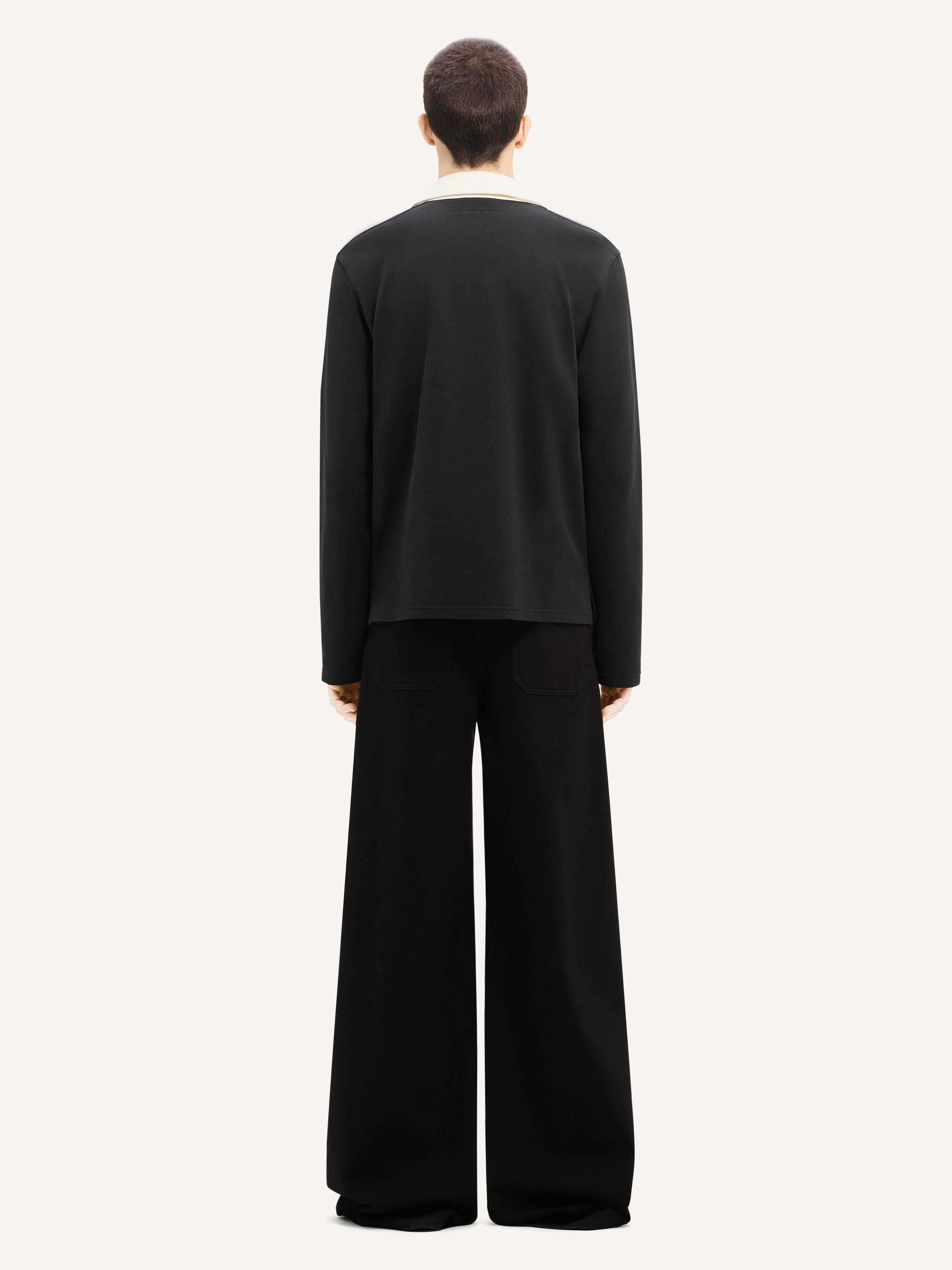 SINGLE FRONT POCKET DENIM BAGGY PANTS - 4