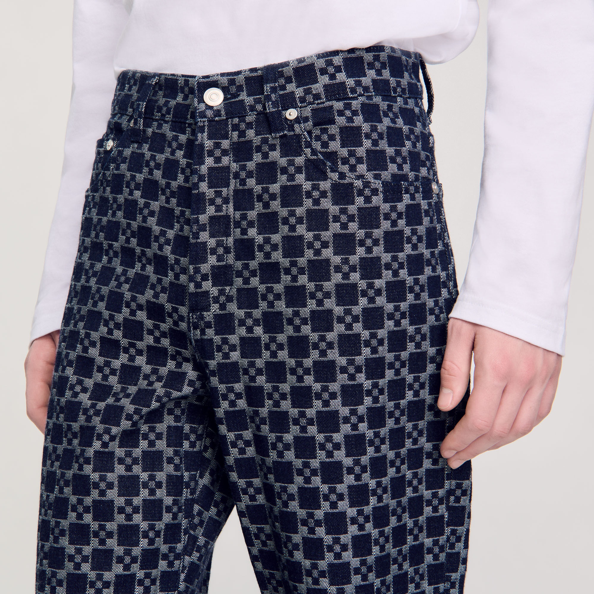 SQUARE CROSS STRAIGHT-LEG JEANS - 4