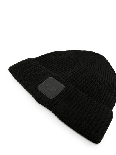 C.P. Company logo-patch ribbed-knit beanie outlook