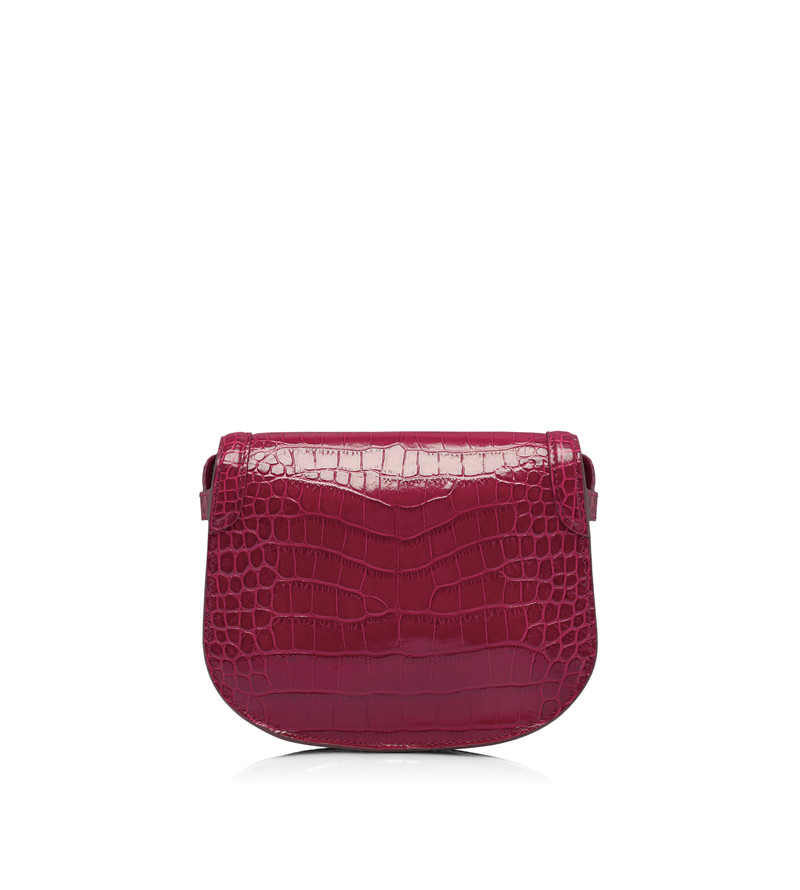 SHINY STAMPED CROCODILE LEATHER WALLIS MINI BAG 3