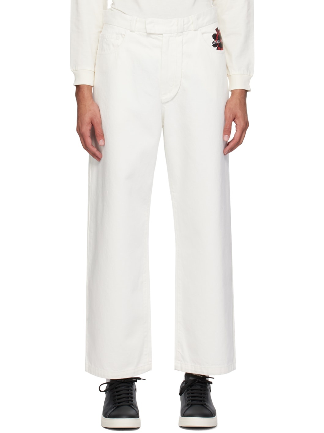 White Bonded Jeans - 1