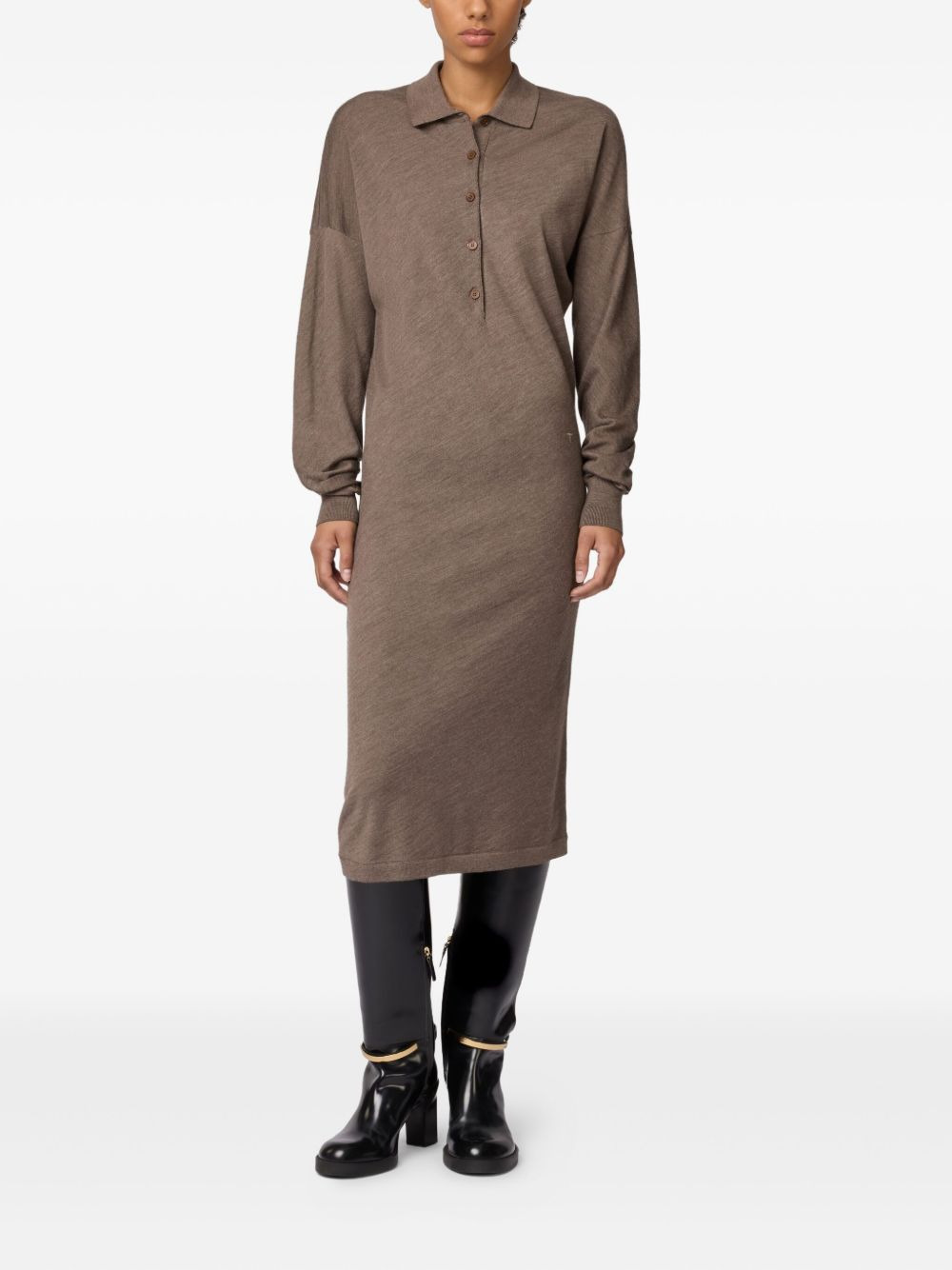 polo-neck knitted dress - 2
