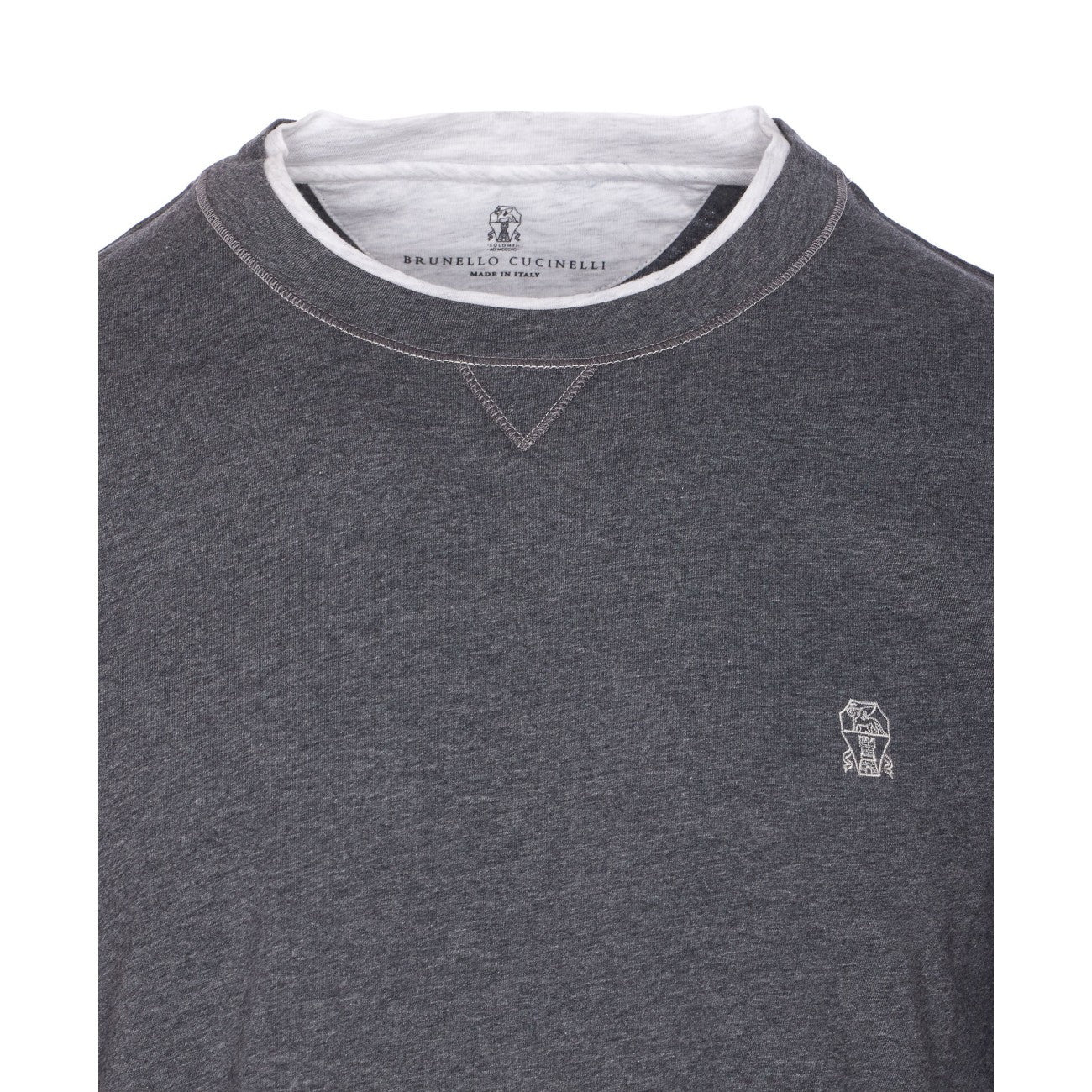 Brunello Cucinelli Men Faux Layering Logo T-Shirt - 2