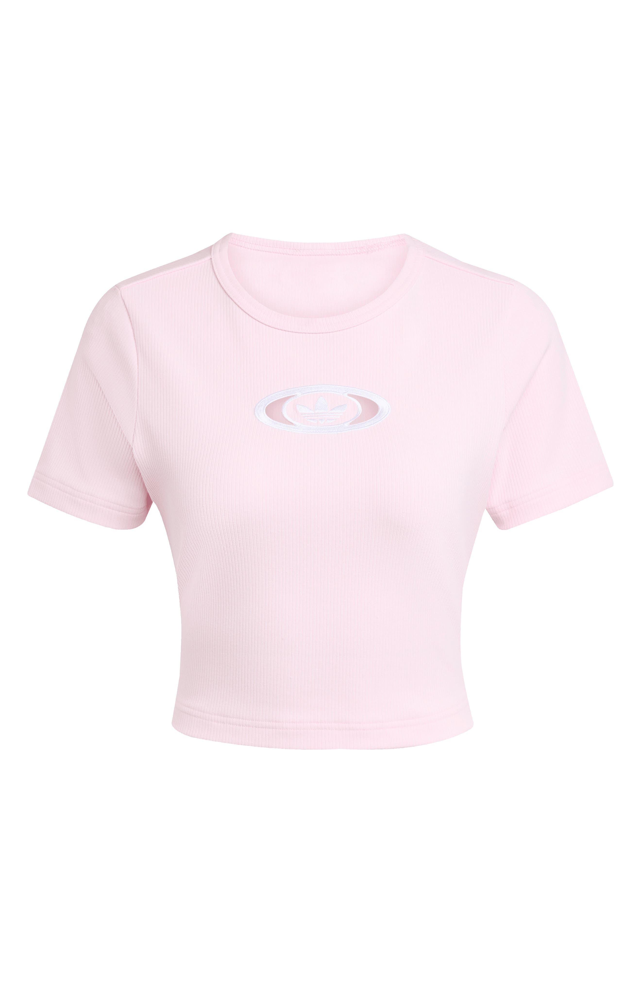 adidas Campus 2000 Back Cutout Rib Crop T-Shirt in Clear Pink at Nordstrom - 4