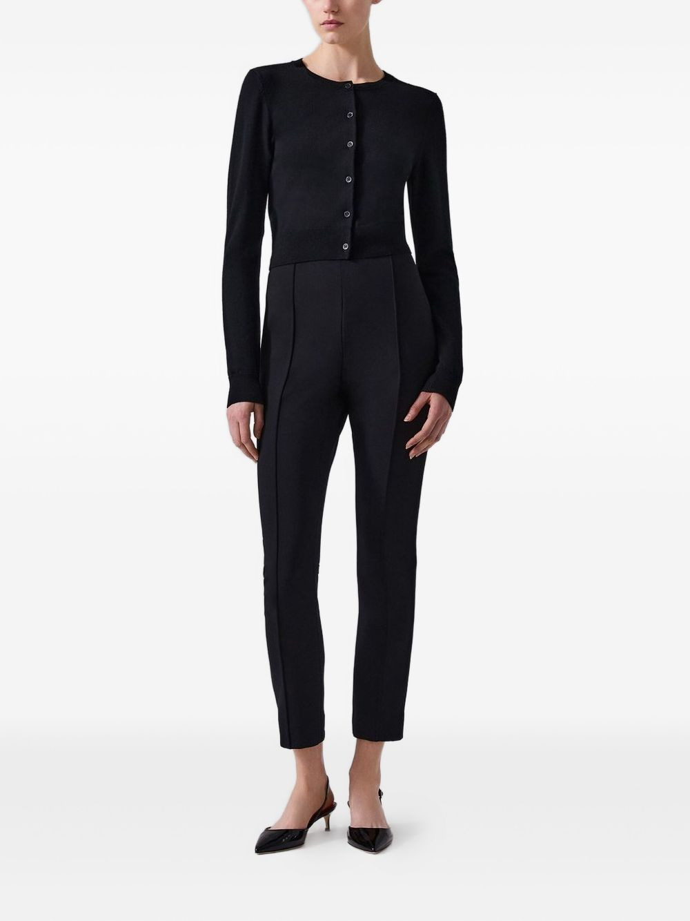 button-front cropped cardigan - 2