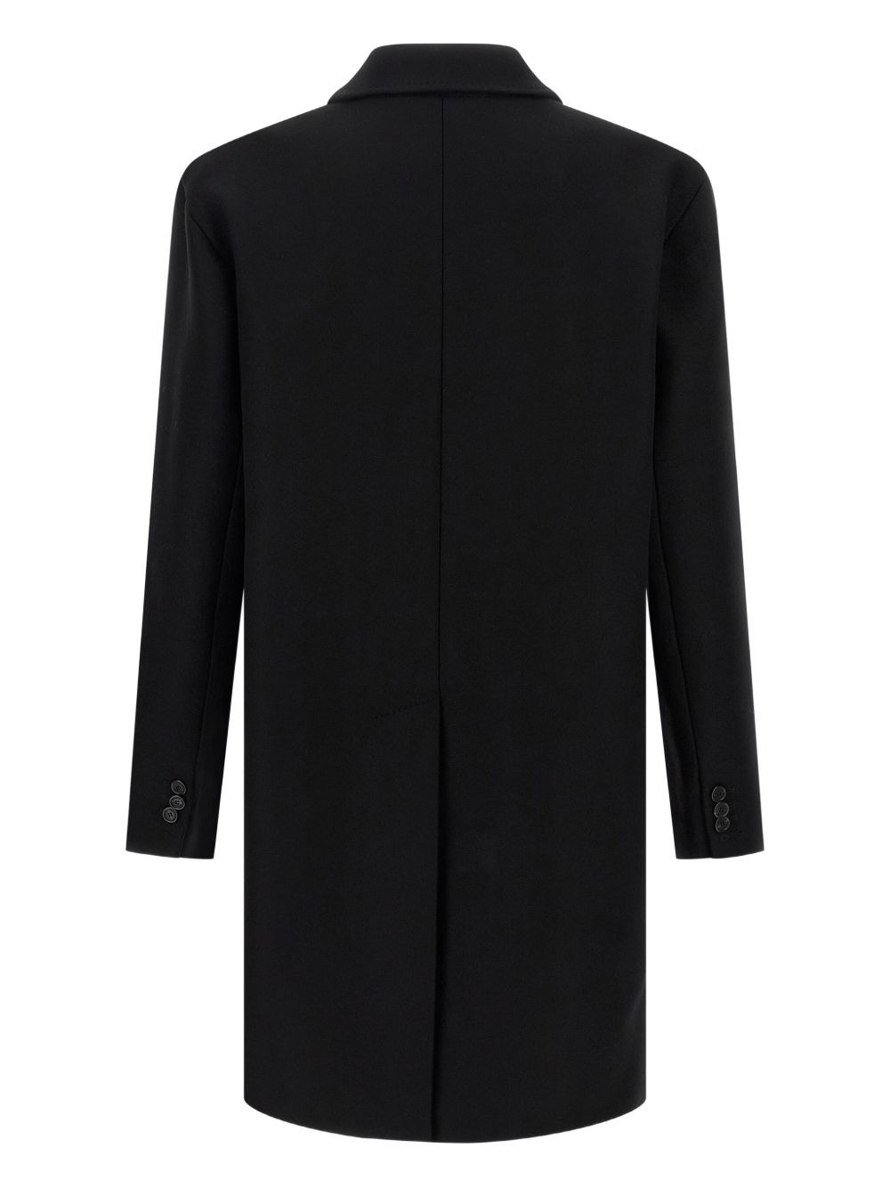 button-fastening wool coat - 2