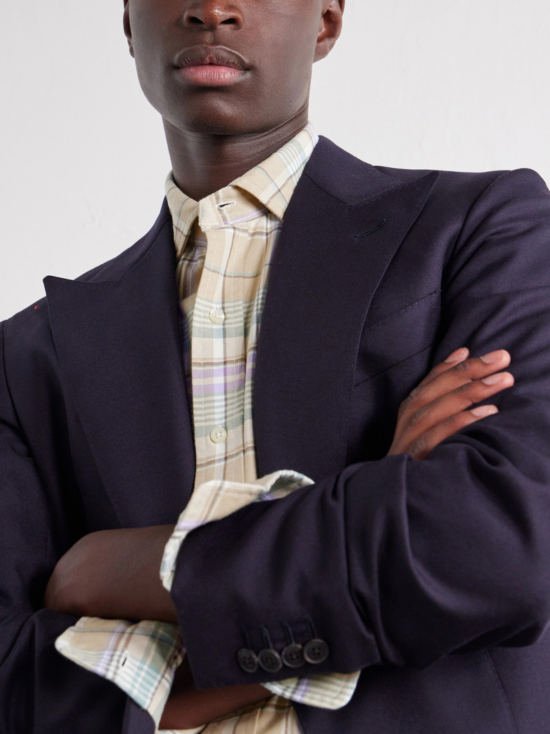 Logo-Embroidered Checked Cotton-Oxford Shirt 5