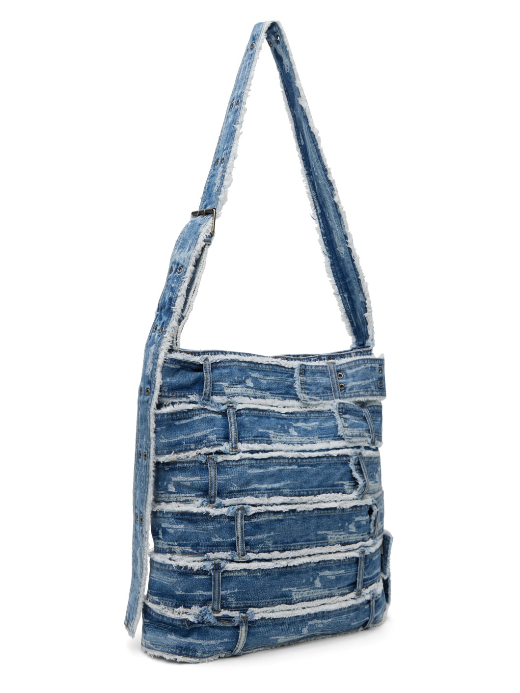 [ANDERSSON BELL]★BELT DENIM MESSENGER BIG BAG Blue Belt Big Denim Messenger Bag by Andersson Bell on Sale
