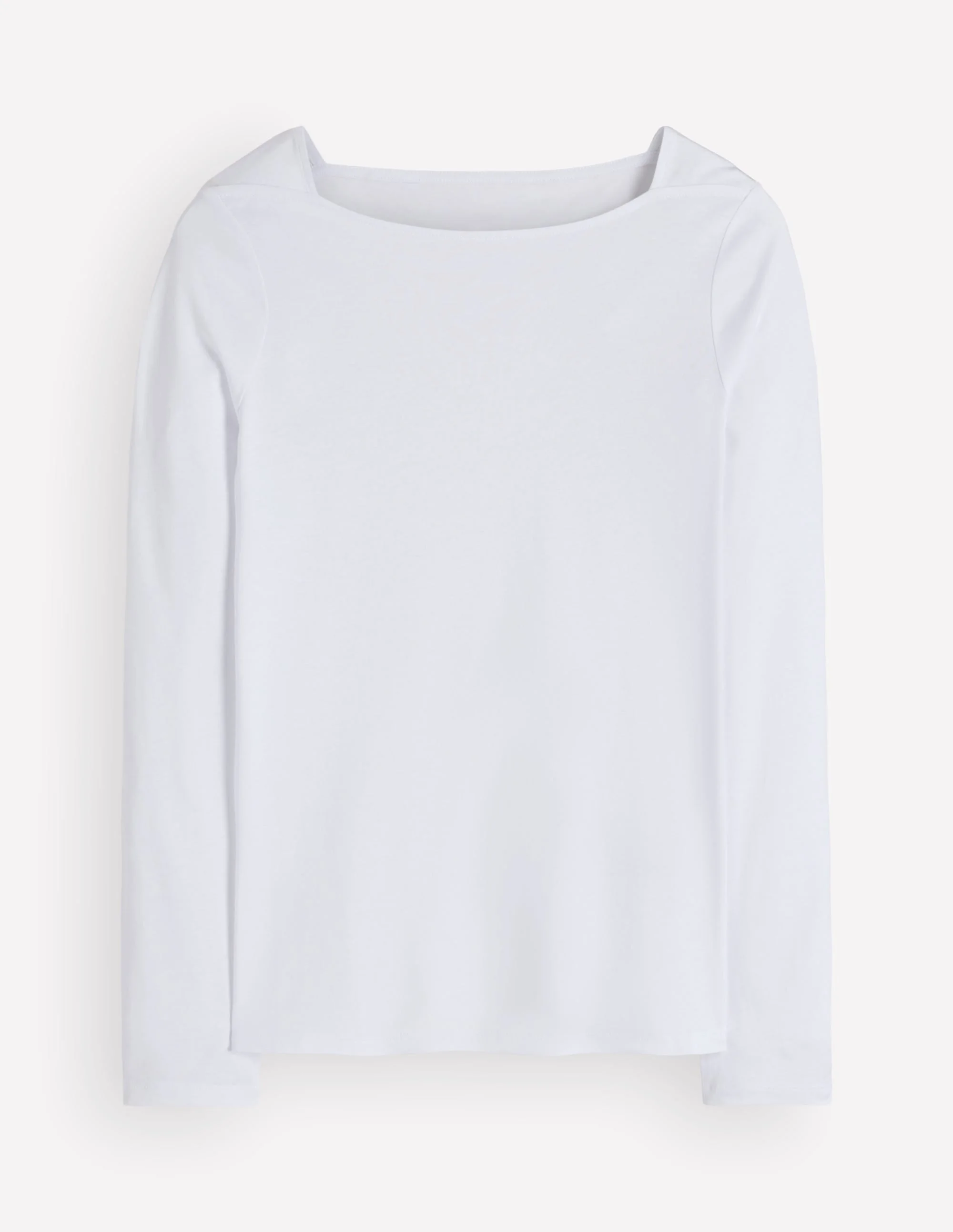 Square Neck Long Sleeve-White - 1