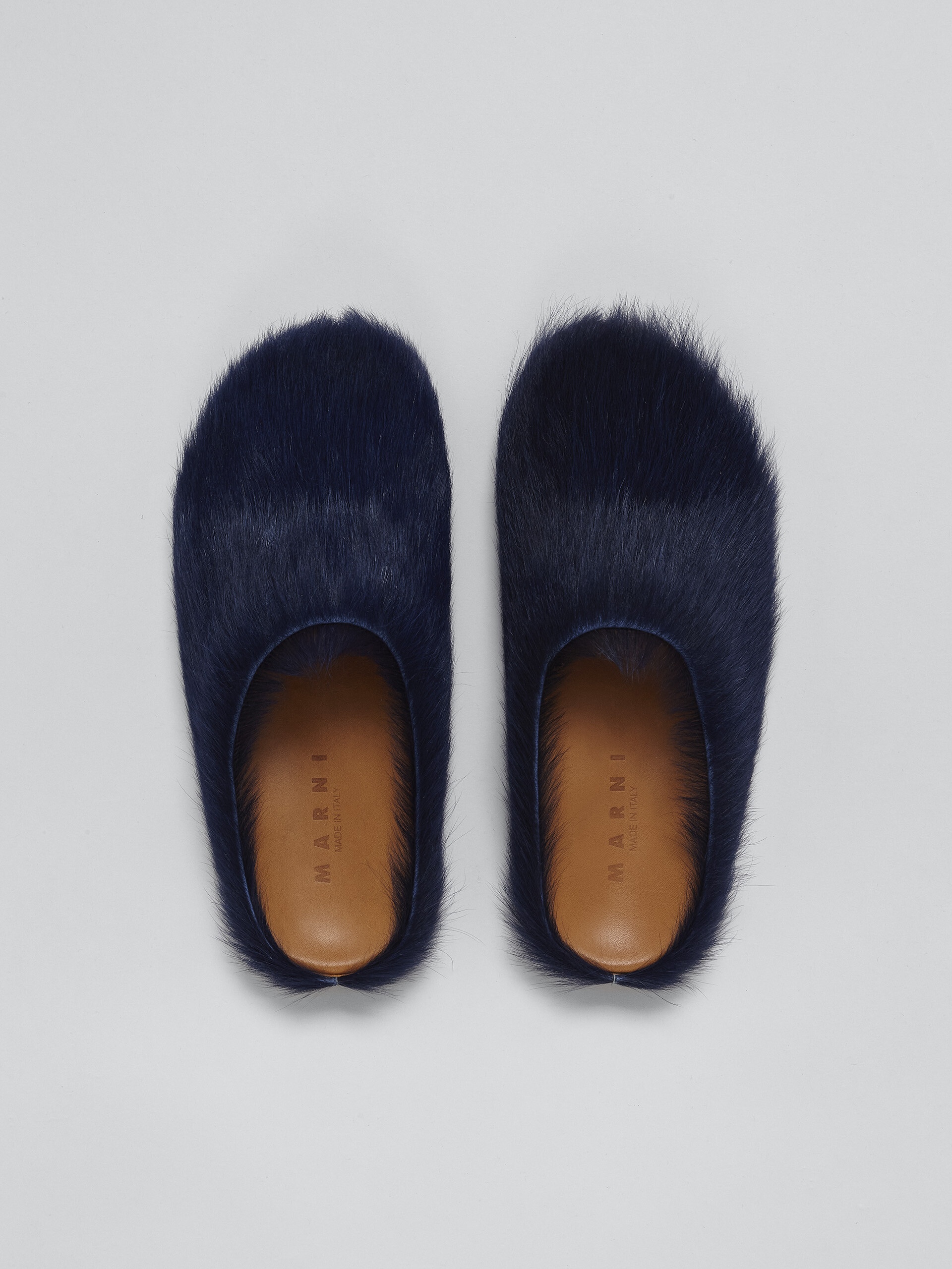 BLUE LONG HAIR CALFSKIN FUSSBETT SABOT - 4