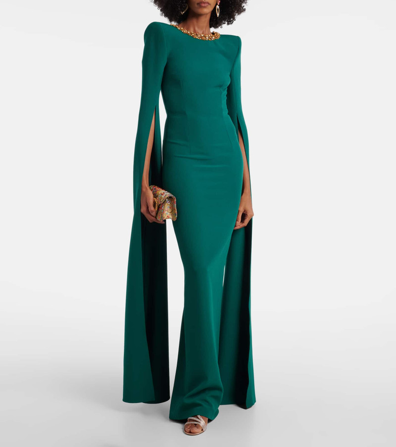 Safiyaa Embellished crêpe gown outlook