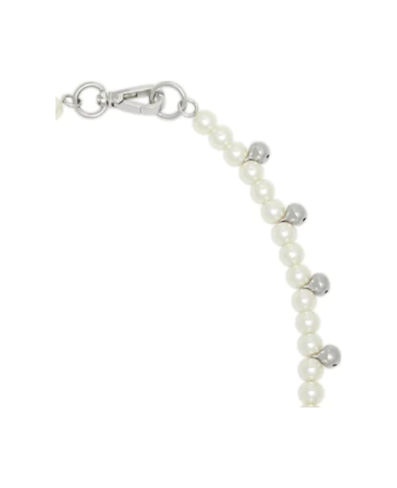 Bell Charm And Pearl Necklace - 2
