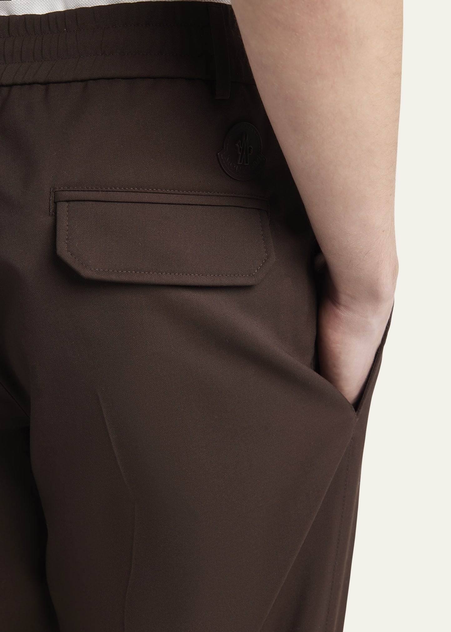 Men's Edit Dark Brown Wool Blend Trousers - 5