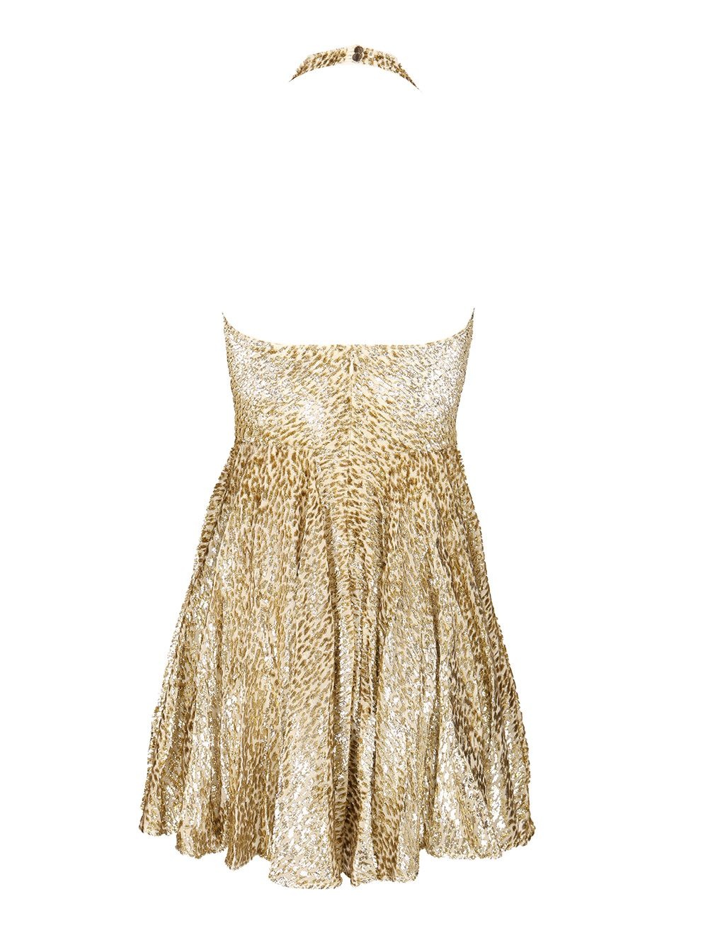 Gold Fil Coup� Mini Dress Dresses Gold - 2