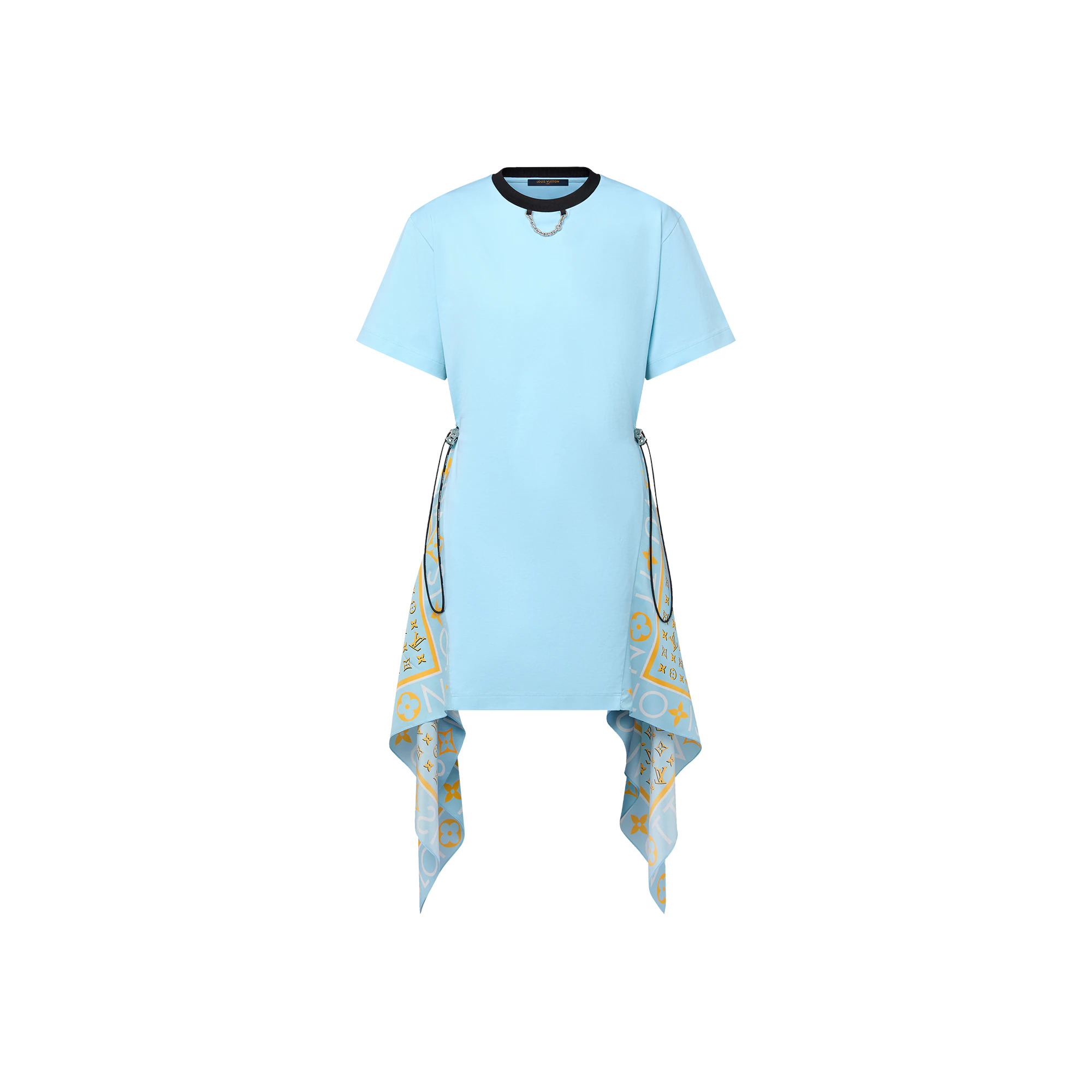 Scarf Insert T-Shirt Dress - 1
