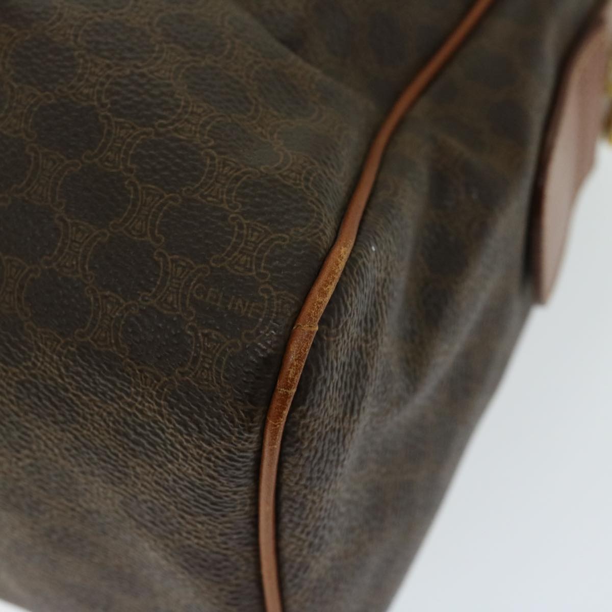 CELINE Macadam Canvas Hand Bag Pvc Brown - 12