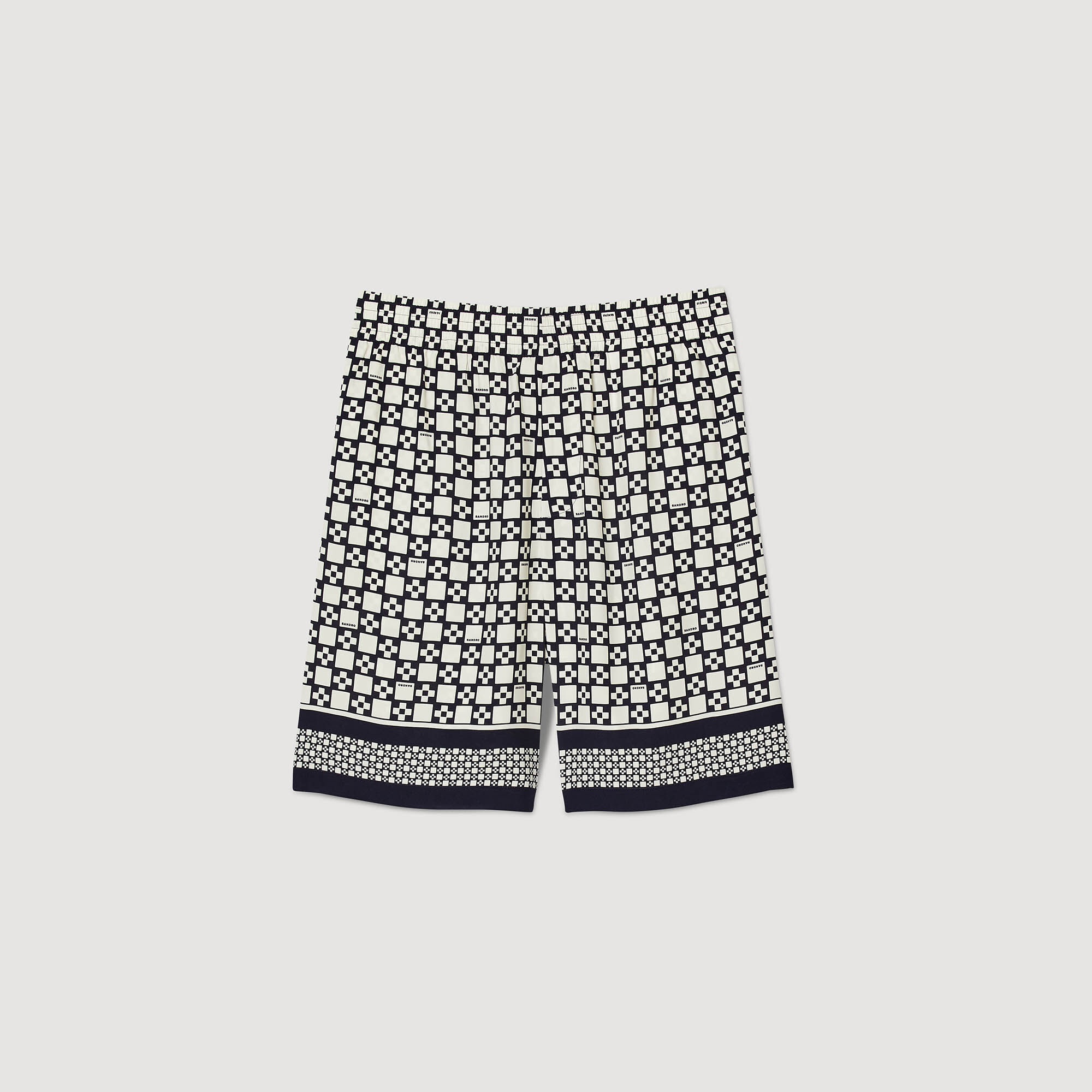 SQUARE CROSS PATTERNED BERMUDA SHORTS - 1