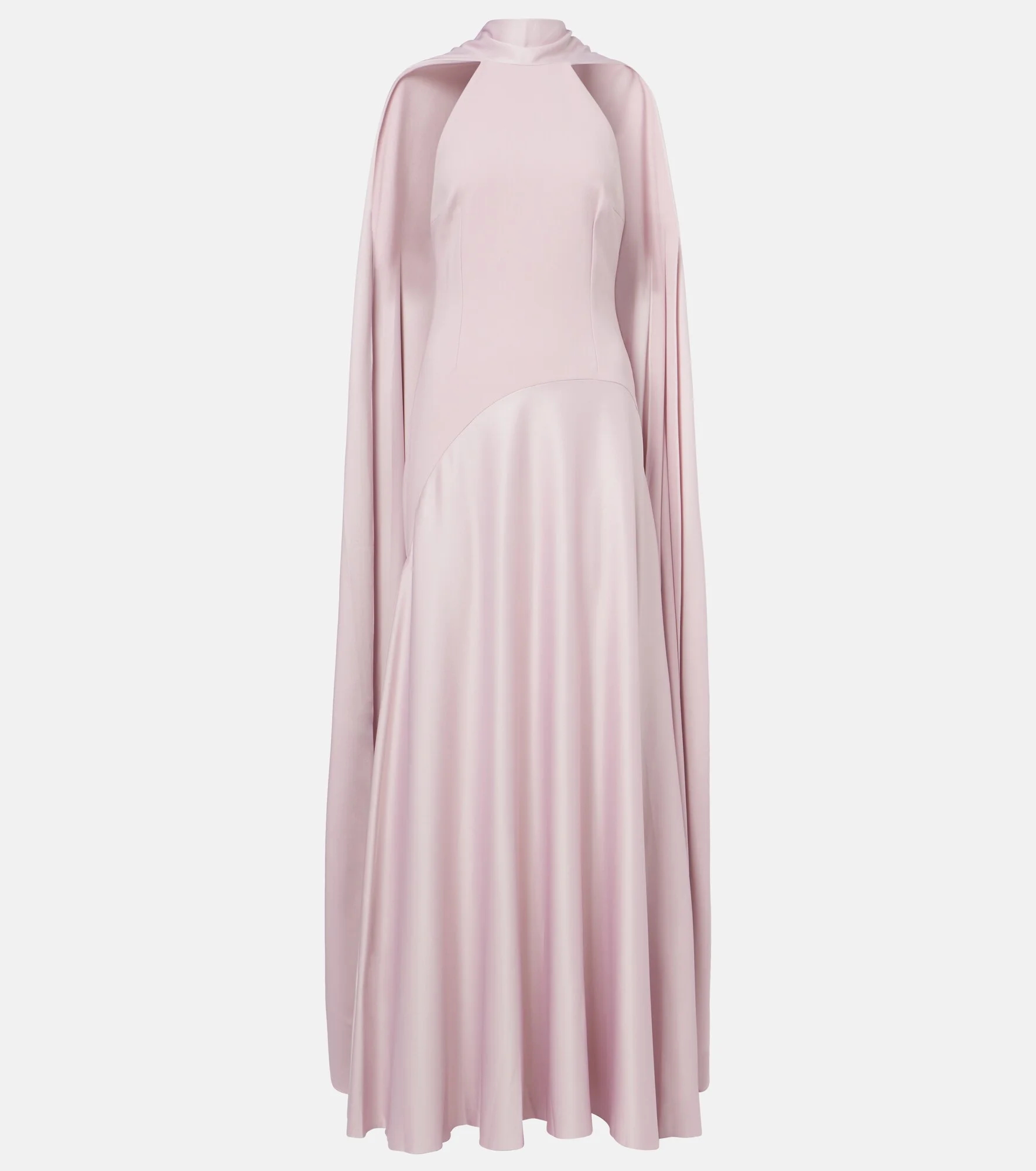 Cece halterneck crêpe and satin gown - 1