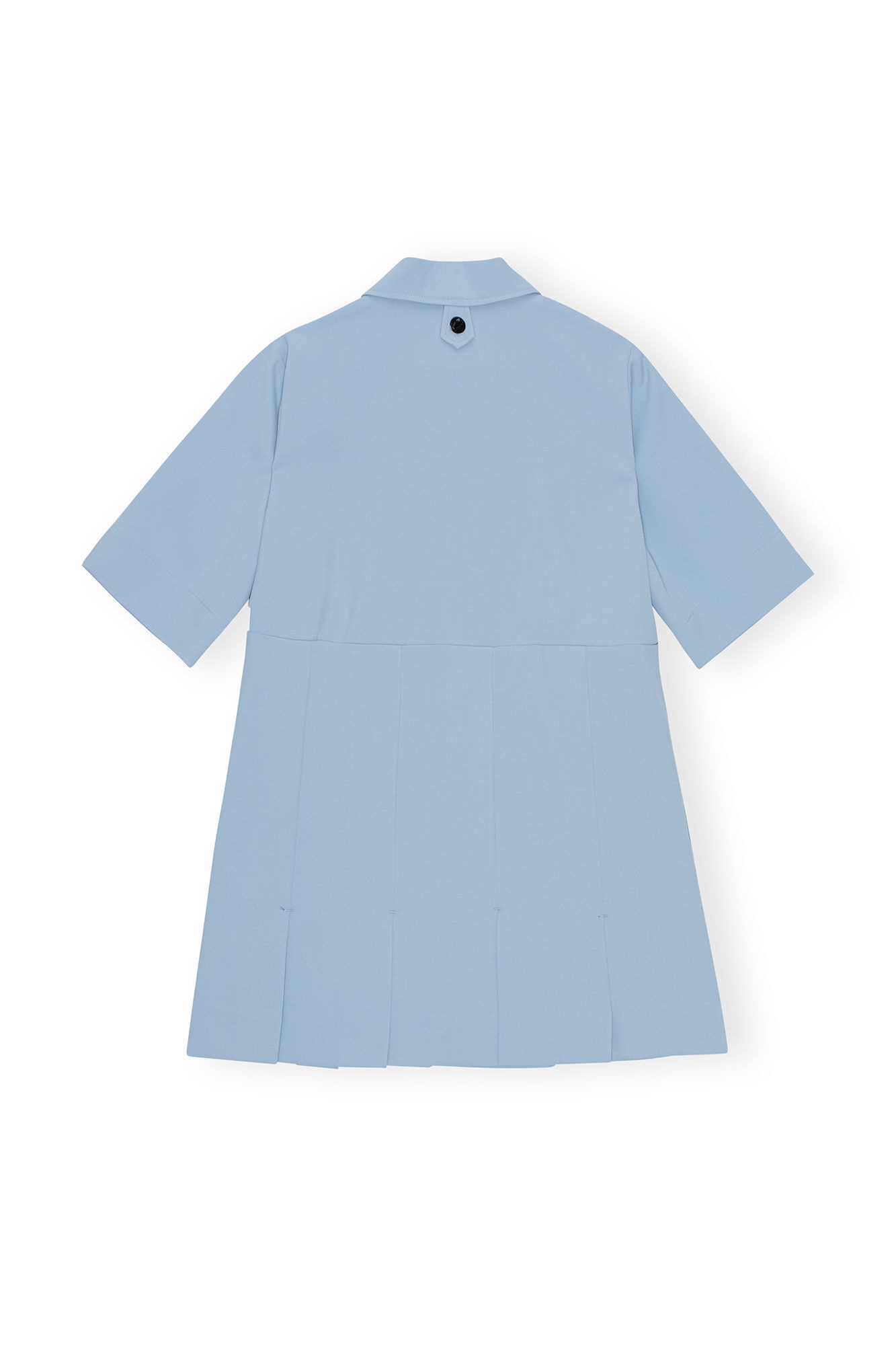 LIGHT BLUE TWILL SUITING MINI DRESS - 5