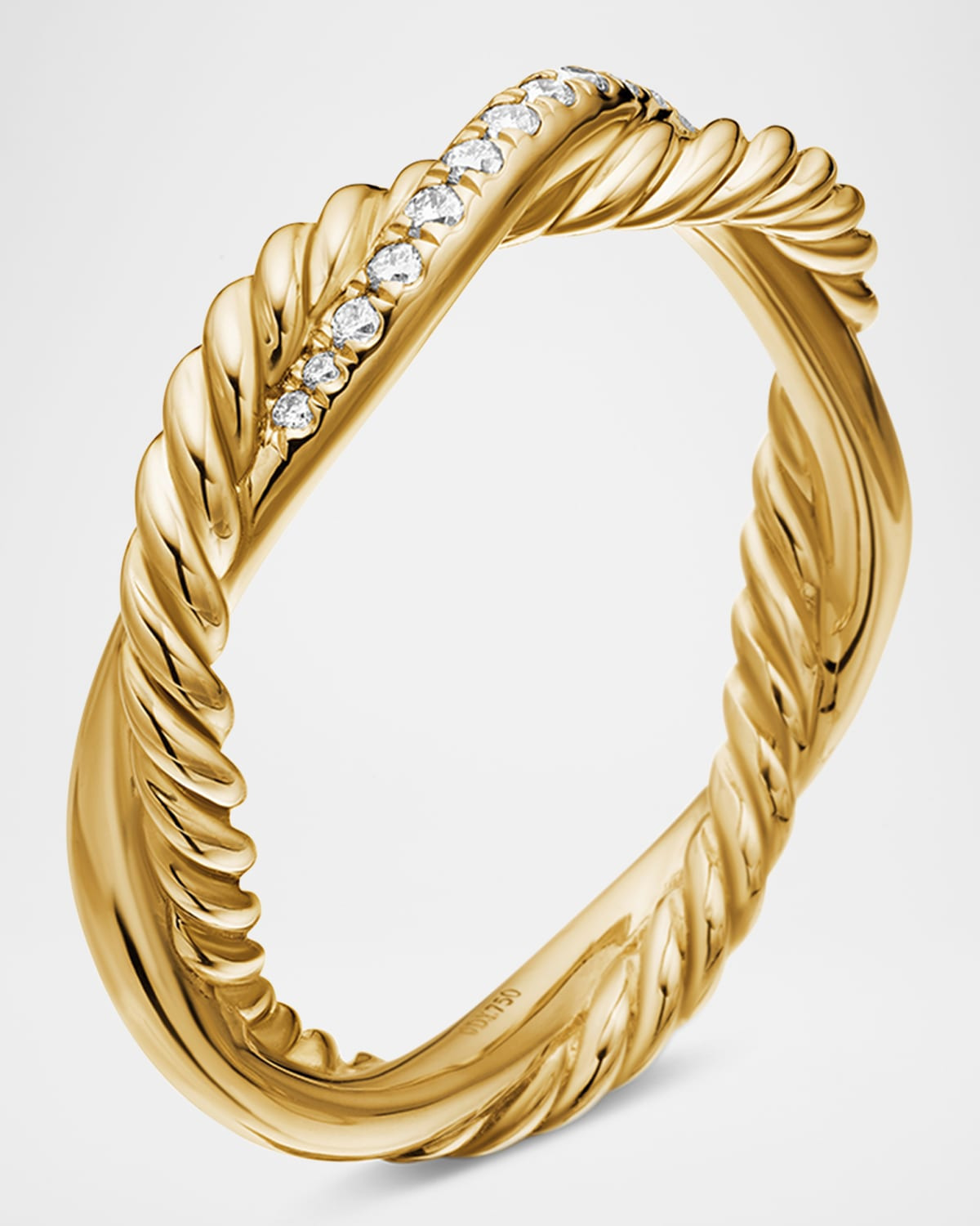 Petite Infinity Band Ring with Diamonds in 18K Gold, 4mm - 3