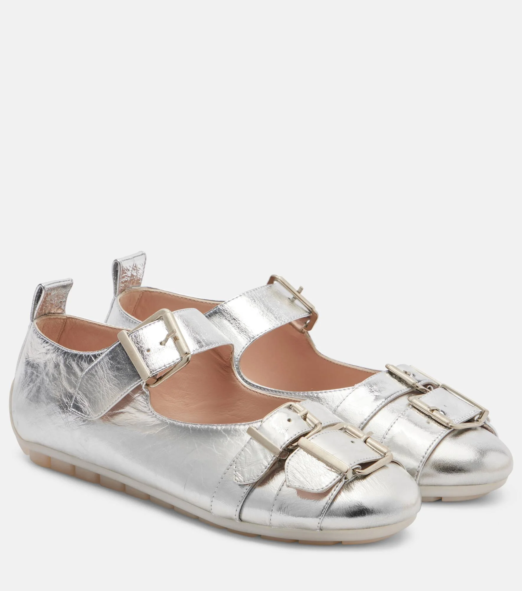 Buckle Ballerina Grip leather ballet flats - 1