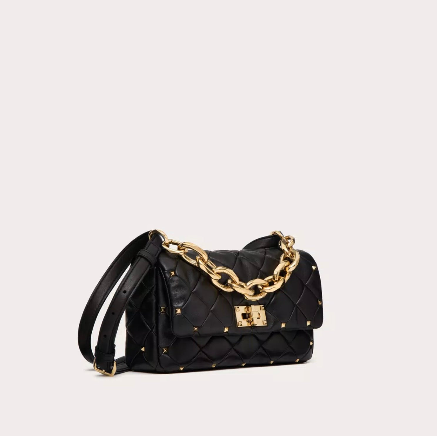 Valentino Garavani Rockstud Spike Bag In Nappa Patchwork - 3