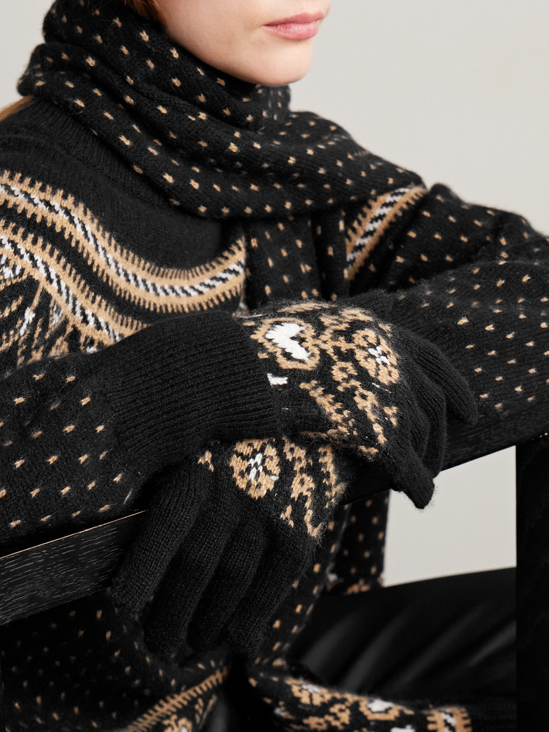 KHAITE Domini Fair Isle Cashmere Gloves outlook