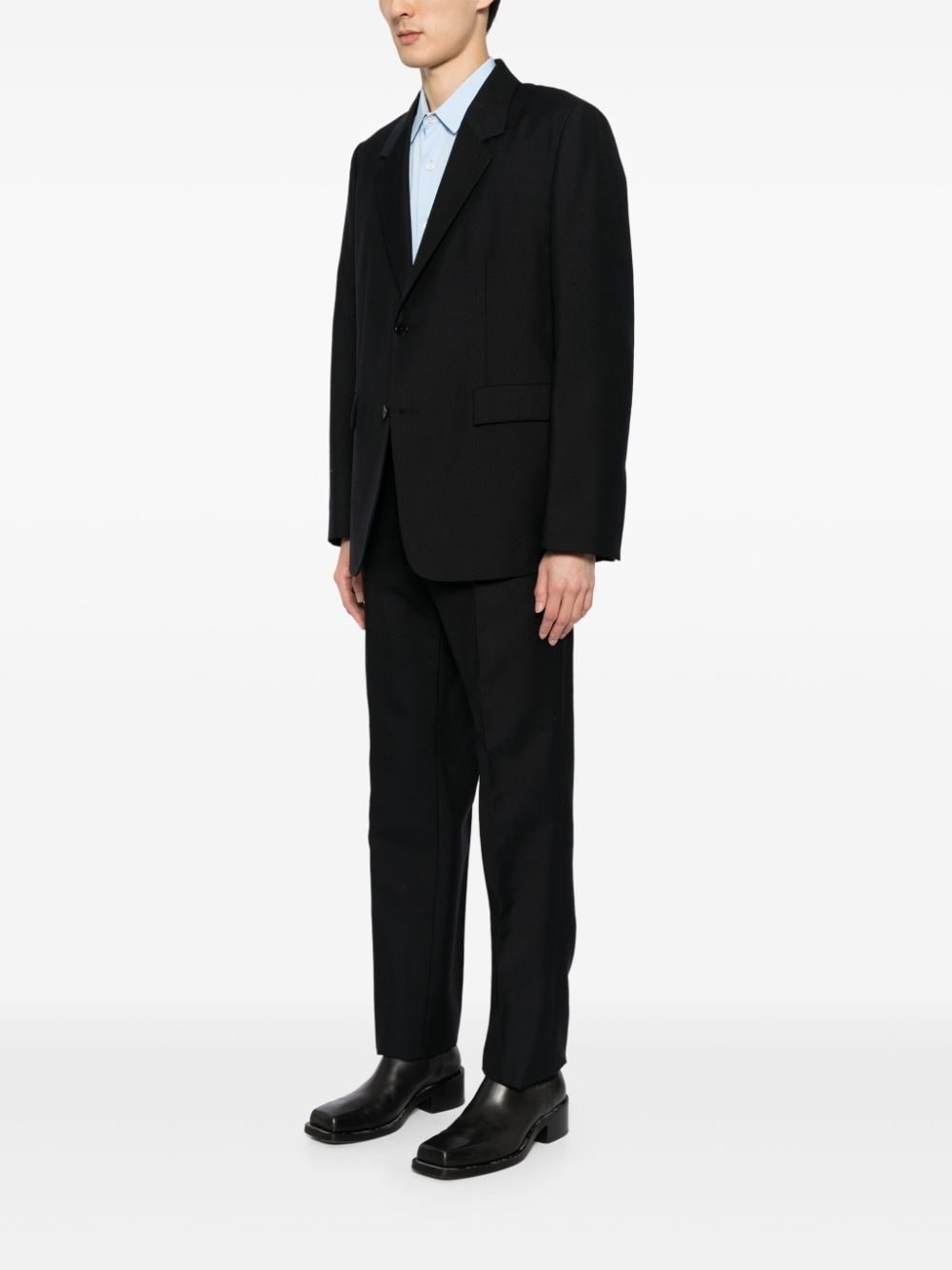 single-breasted relaxed fit tailored suit - 3