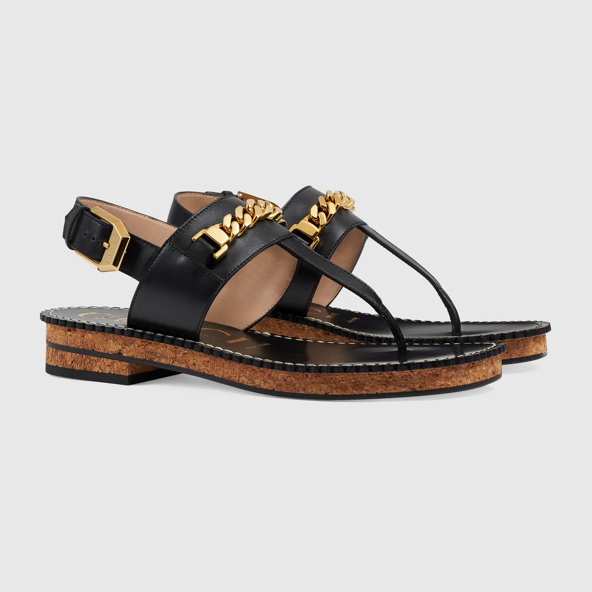 Women's thong sandal with chain - 2