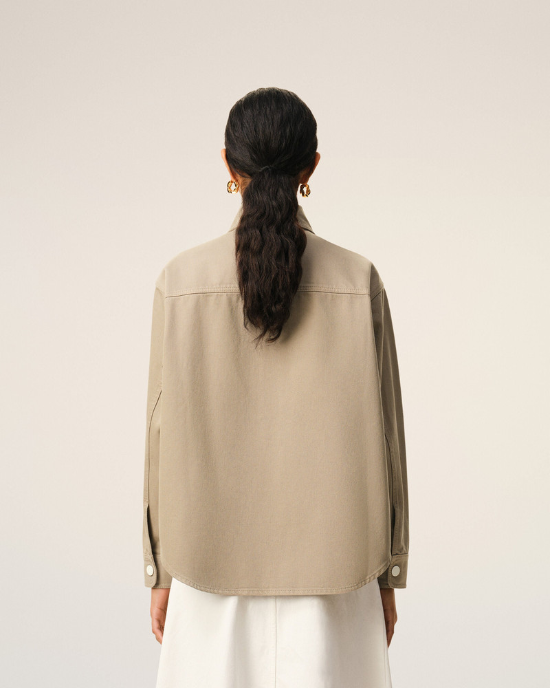 BEIGE COTTON KNITTED AMI DE COEUR OVERSHIRT 5